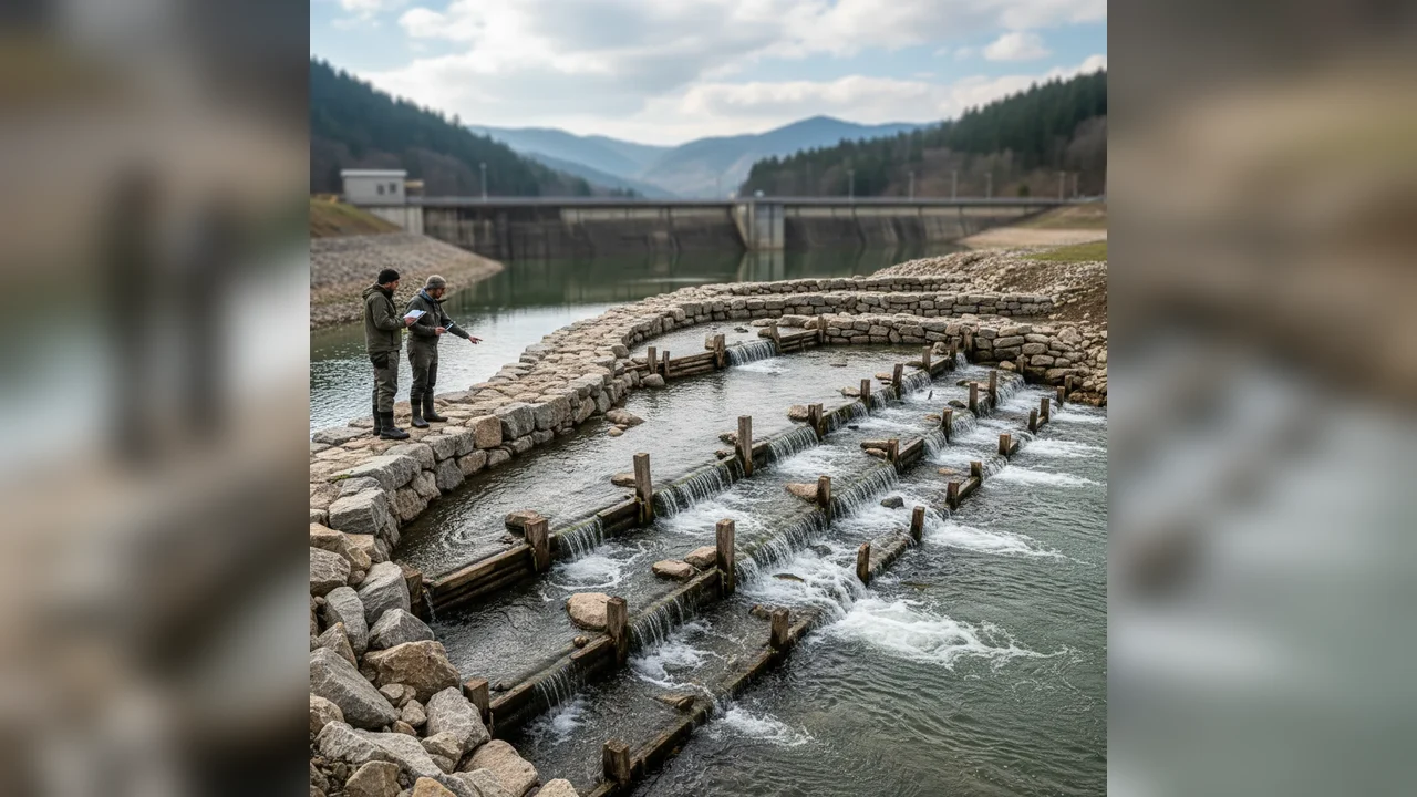 Scări de peşti construite pe râul Bicaz prin proiect european pentru conservarea biodiversităţii acvatice
