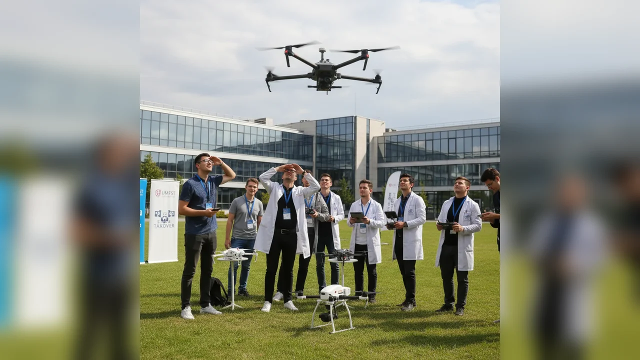 Studenții UMFST descoperă tehnologia dronelor la evenimentul Drone Takeover