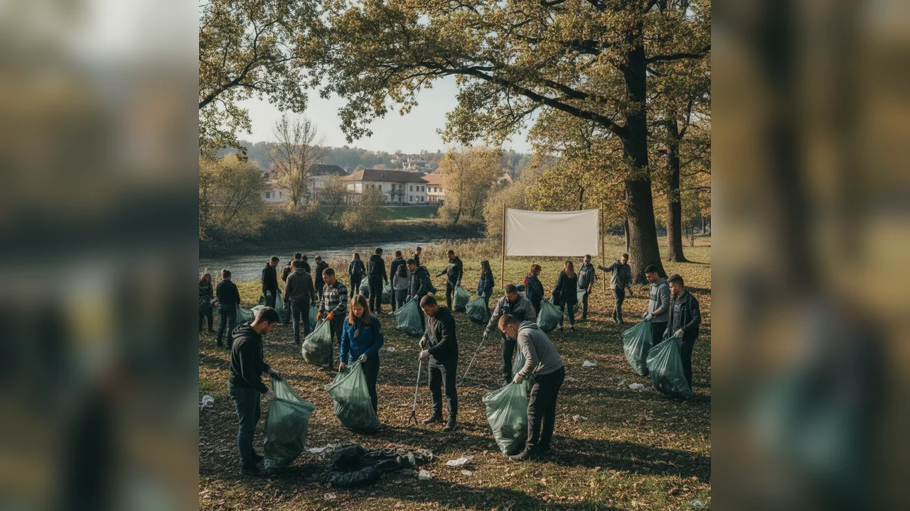 Sute de elevi și profesori din Reghin au ecologizat orașul la Ziua Curățeniei
