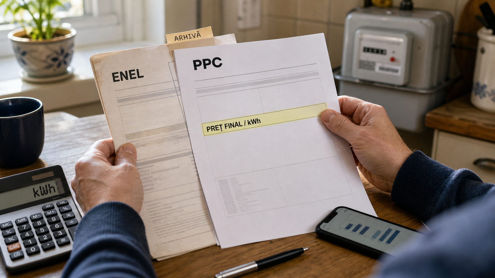 Preț kilowatt Enel: cum găsești tariful actual PPC pe factură